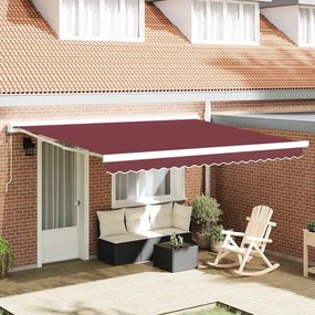 vidaXL Toldo retrátil automático 400x300 cm bordô