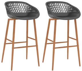 vidaXL Cadeiras de bar 2 pcs cinzento