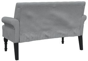Banco com encosto 120x62x75,5 cm tecido cinza-claro