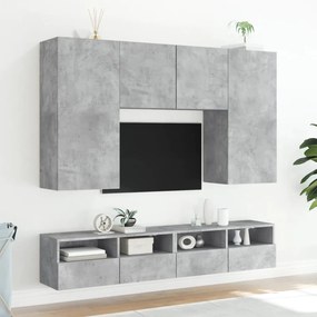 Móvel parede p/ TV 100x30x30 cm derivados madeira cinza cimento