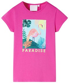 T-shirt de criança rosa-escuro 140