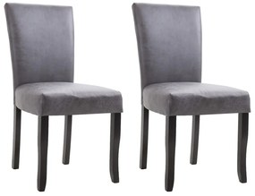vidaXL Cadeiras de jantar 2 pcs camurça artificial cinzento