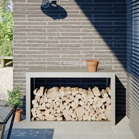 vidaXL Suporte para lenha 100x40x60 cm aço inoxidável