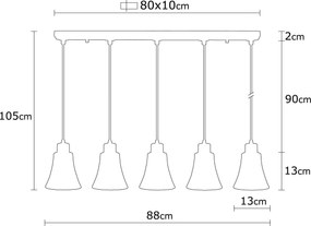Candeeiro de Teto Foca – Preto – Diâmetro: 88 cm, Altura: 105 cm