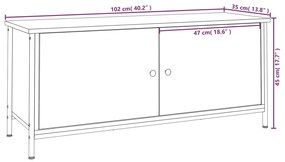 Móvel de TV Iris com 2 Portas de 102 cm - Madeira Rústica - Design Mod