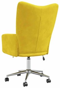 Cadeira de descanso veludo amarelo mostarda