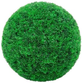 Bolas artificiais de buxo com luzes LED 2 pcs verde 52 cm
