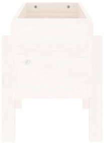 Vaso/floreira de jardim 62x30x38 cm pinho maciço branco