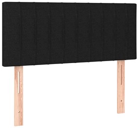 Cabeceira de cama c/ luzes LED tecido 80x5x78/88 cm preto