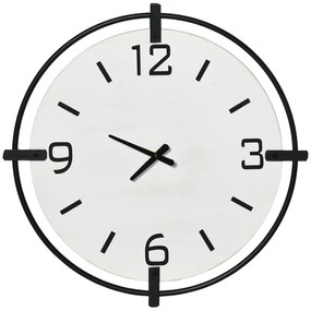HOMCOM Relógio de Parede Silencioso de Ø42,5 Relógio de Parede de Meta