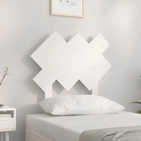 vidaXL Cabeceira de cama 72,5x3x81 cm pinho maciço branco