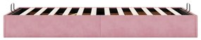 Ottoman Bed Frame No Colchão Rosa 90x190 cm Veludo