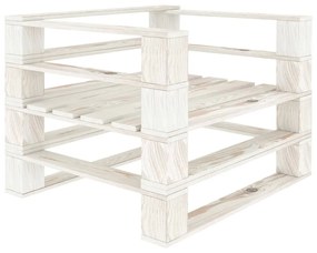 vidaXL Poltrona de paletes para jardim madeira branco