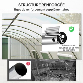 Estufa tipo túnel para jardim 600 x 300 x 200 cm com 18 m², estufa tipo túnel para jardim com portas e 8 janelas, lona de PE de 140 g/m²,  branca