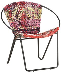 Cadeira circular em tecido chenille multicolorido