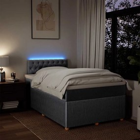 Cama boxspring com colchão 120x190 cm tecido cinzento-claro