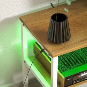 Móvel de TV Estilo Industrial Móvel de TV para Sala de Estar com Luzes