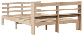 Estrutura de cama com cabeceira 140x200 cm pinho maciço