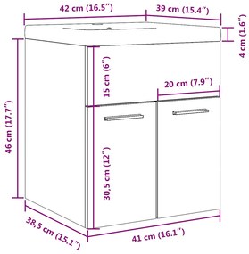 2 pcs conj. móveis casa banho derivados madeira cinza cimento