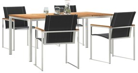 Conjunto de Jantar de 5 Peças para Jardim vidaXL Madeira Sólida de Acá