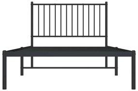 Estrutura de cama com cabeceira 100x200 cm metal preto
