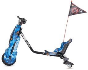 Triciclo de drift de 3 rodas para crianças até 75KG 250W Bateria Litio 36V com ecrã LCD Azul