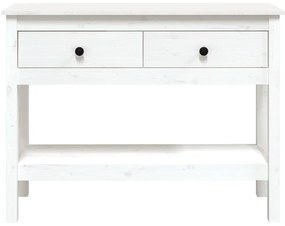 Mesa consola 100x35x75 cm pinho maciço branco
