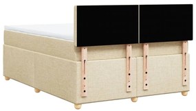 Cama com molas/colchão 140x200 cm tecido cor creme