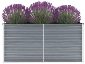 vidaXL Canteiro elevado de jardim aço galvanizado 160x40x77cm cinzento