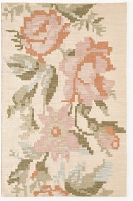 Tapete em lã com padrão de flores bordado Rosha