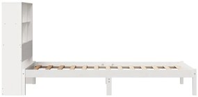 Cama com estante sem colchão 90x200 cm pinho maciço branco