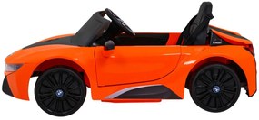 Carro elétrico para Crianças 12V BMW I8 LIFT Rodas de EVA, Assento de couro Laranja