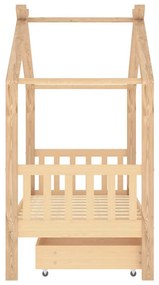 Estrutura de cama para criança c/ gaveta 80x160 cm pinho maciço