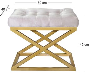 Pouffe Capraz – Gold White – 50x42x40 cm