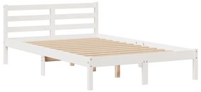 Cama com estante sem colchão 135x190 cm pinho maciço branco