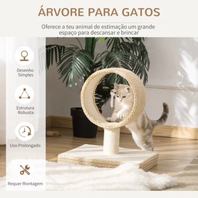 PawHut Árvore para Gatos Pequenos Torre de Arranhar de Gato com Túnel