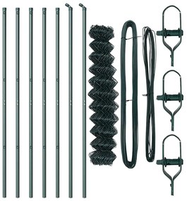 Conjunto de Postes de Cerca Verde 1.2 x 10 m Aço Galvanizado