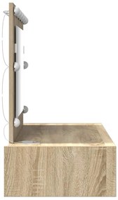 Mesa de Maquilhagem de Parede com Luzes LED em Carvalho Sonoma