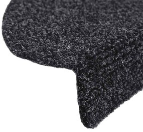 Tapetes de escada autoadesivos 10 pcs 56x17x3 cm preto