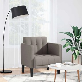 Poltrona com apoio de braços 53 cm tecido cinzento-acastanhado