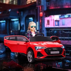 Carro elétrico infantil com licença Audi e-tron Sportback, de 12 V, vermelho