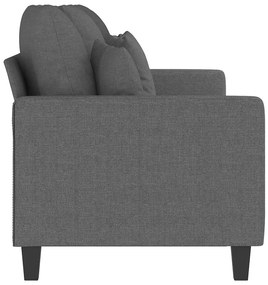 Sofá de 3 lugares 180 cm tecido cinza-escuro
