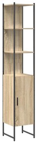 Conjunto de Móveis para Banheiro 4 pcs Carvalho sonoma Médio