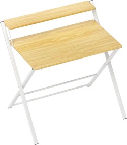 HOMCOM Secretária Dobrável com Prateleira Aberta Secretária Pequena para Escritório Casa 86x66x82 cm Madeira | Aosom Portugal