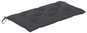 Banco de jardim c/ almofadão antracite 112 cm teca maciça