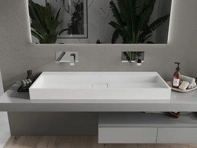 Mexen Ava lavatório sobre bancada de conglomerado B/O 120 x 46 cm, branco - 23011200