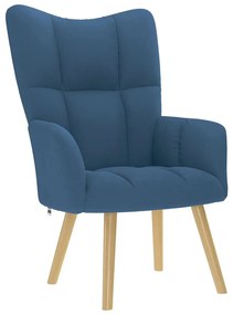 vidaXL Cadeira de descanso tecido azul