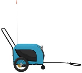 Reboque de bicicleta p/ animais tecido oxford/ferro azul/preto