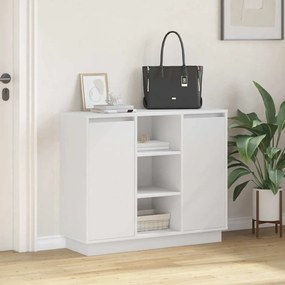 Sideboard com LED Branco 90x32x75 cm em Madeira Compensada