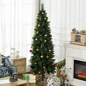 Árvore de Natal Artificial 180 cm Árvore de Natal com 648 Ramos Fácil de Montar e Base Desmontável de Aço Ø70x180 cm Verde